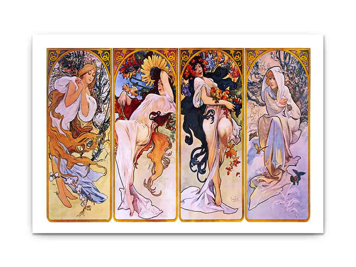 Four Seasons by Alfons Mucha, circa 1897