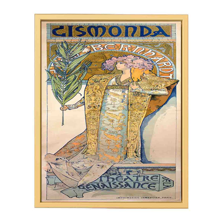 Poster for Victorien Sardou's Gismonda starring Sarah Bernhardt at the Théâtre de la Renaissance in Paris.