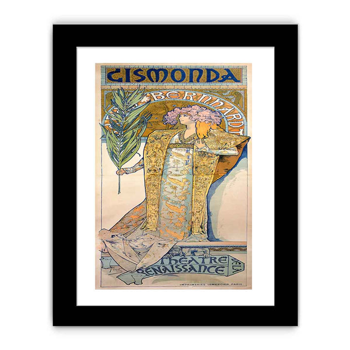 Poster for Victorien Sardou's Gismonda starring Sarah Bernhardt at the Théâtre de la Renaissance in Paris.
