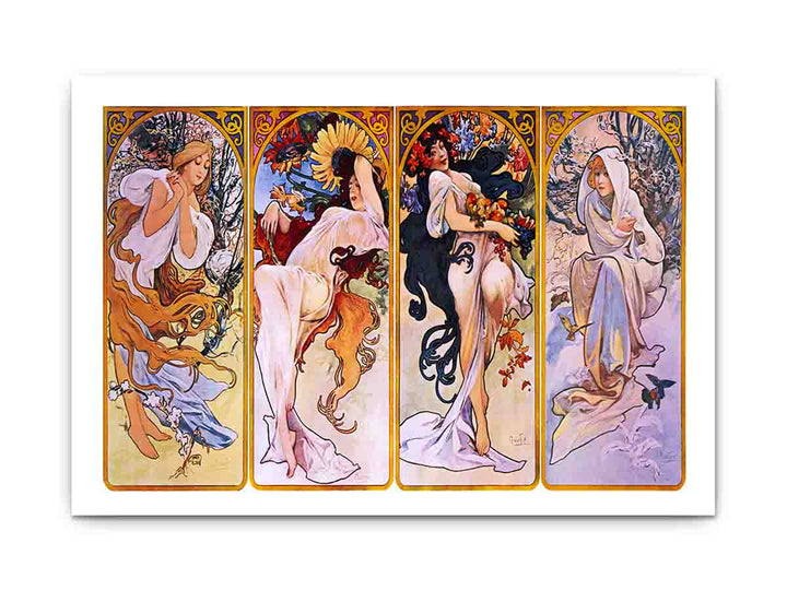 Four Seasons by Alfons Mucha