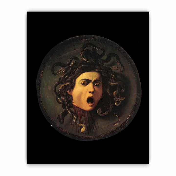 Medusa, painted on a leather jousting shield, c.1596-98