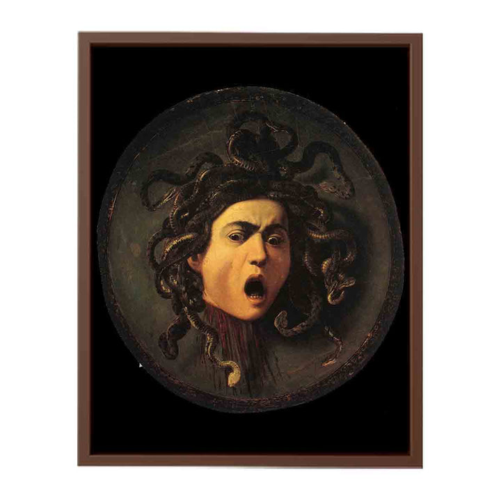 Medusa, painted on a leather jousting shield, c.1596-98