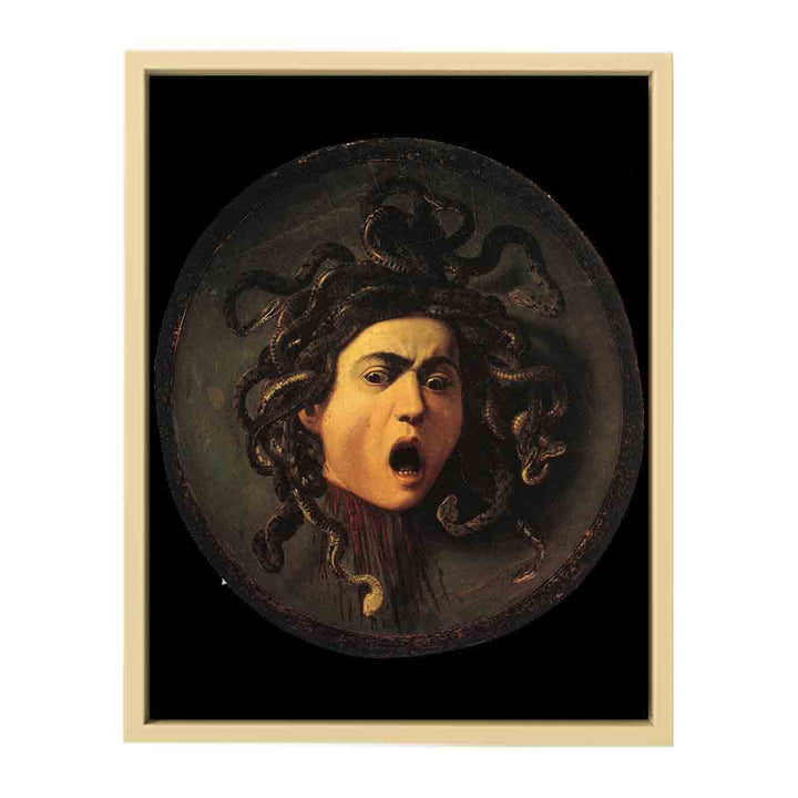 Medusa, painted on a leather jousting shield, c.1596-98