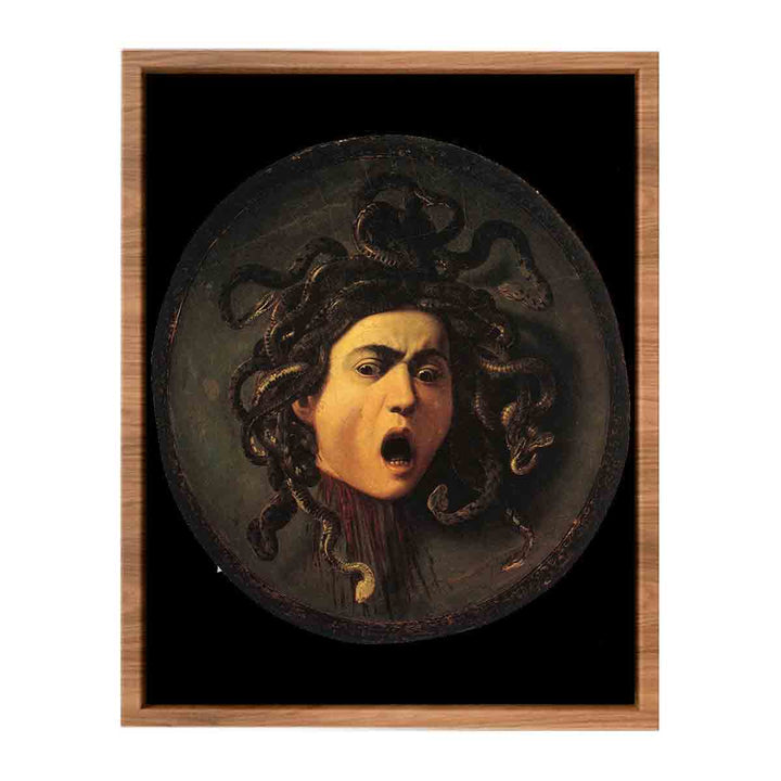 Medusa, painted on a leather jousting shield, c.1596-98