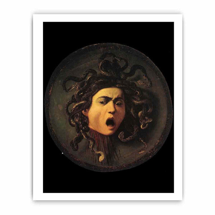 Medusa, painted on a leather jousting shield, c.1596-98