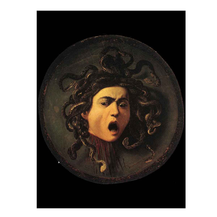 Medusa, painted on a leather jousting shield, c.1596-98