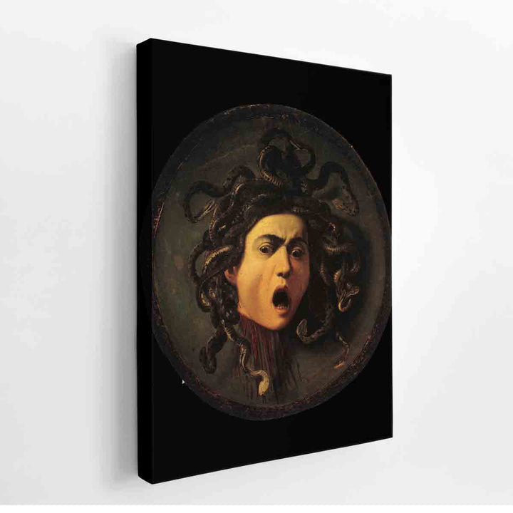 Medusa, painted on a leather jousting shield, c.1596-98