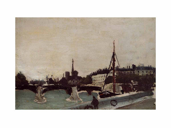 View of the Ile Saint-Louis from the Quai Henri IV (study)