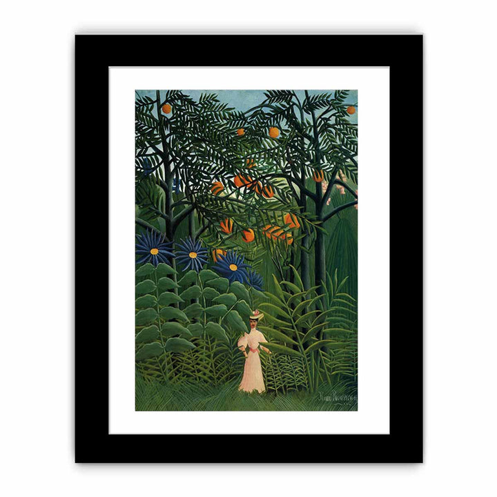 Woman Walking In An Exotic Forest