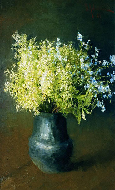 Wild violets and Forget-me-not", painting by Isaac Levitan