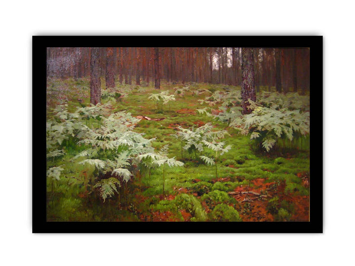 Fern in forest by I. Levitan