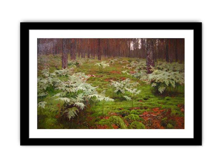 Fern in forest by I. Levitan