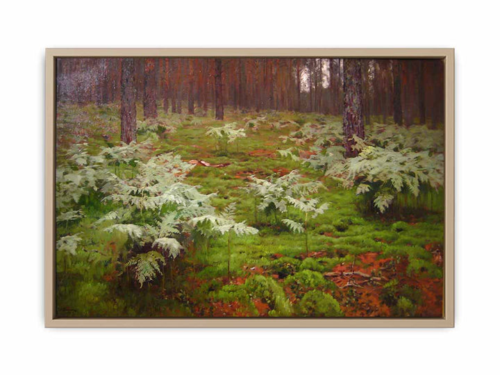 Fern in forest by I. Levitan