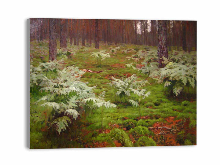 Fern in forest by I. Levitan