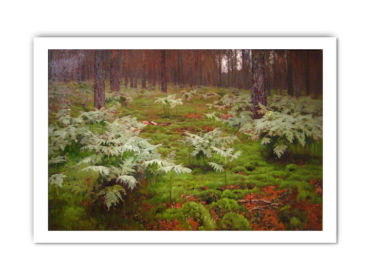 Fern in forest by I. Levitan