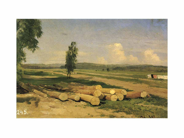 Logs. The Village of Konstantinovka near Krasnoye Selo. Study