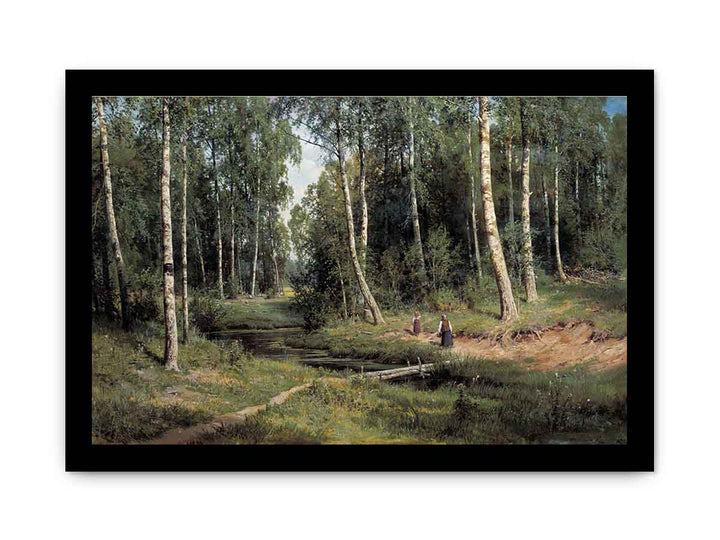 Brook in a Birch Forest