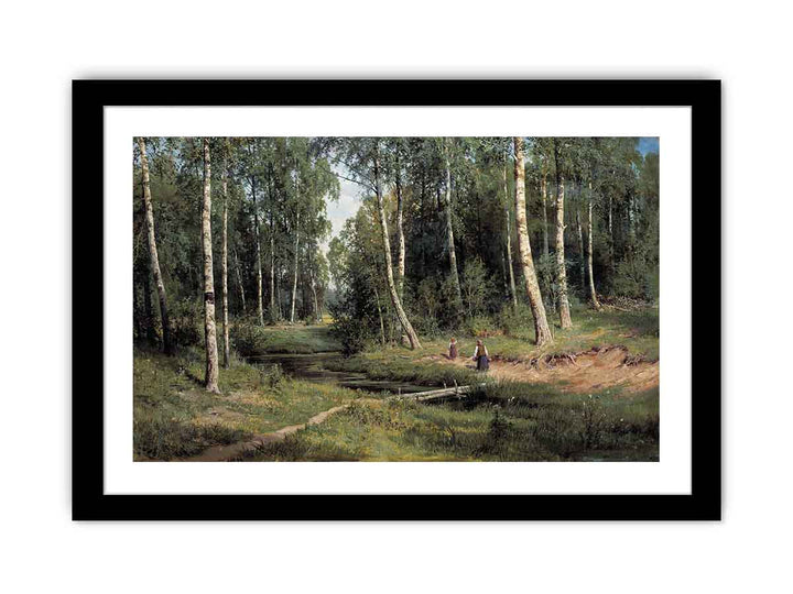 Brook in a Birch Forest