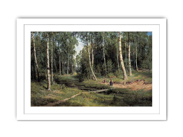 Brook in a Birch Forest