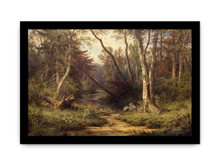 Forest Landscape with Herons