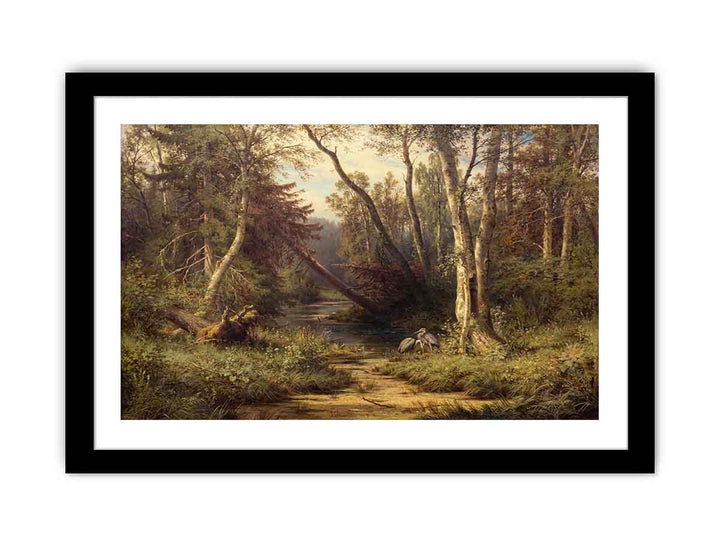 Forest Landscape with Herons