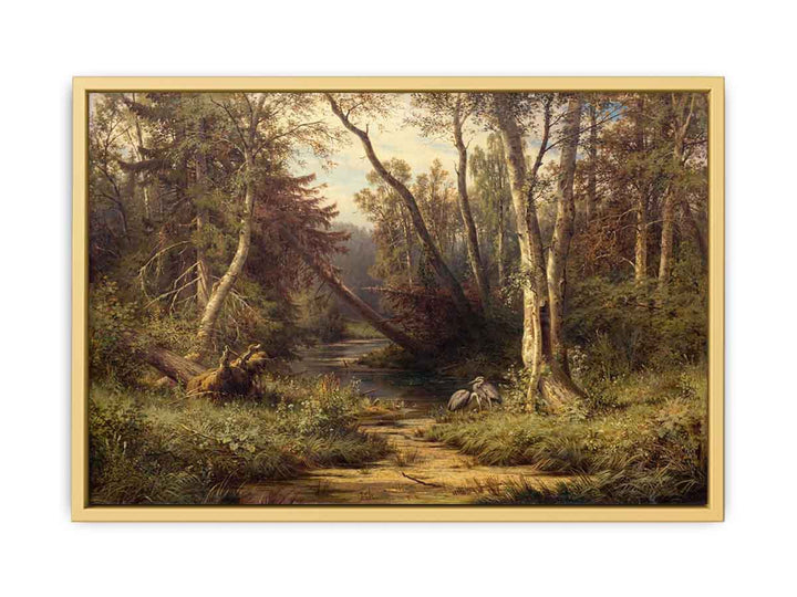 Forest Landscape with Herons