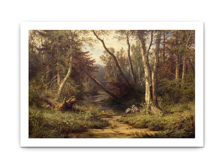 Forest Landscape with Herons