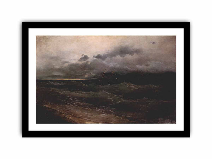 Ships on Stormy Sea, Sunrise