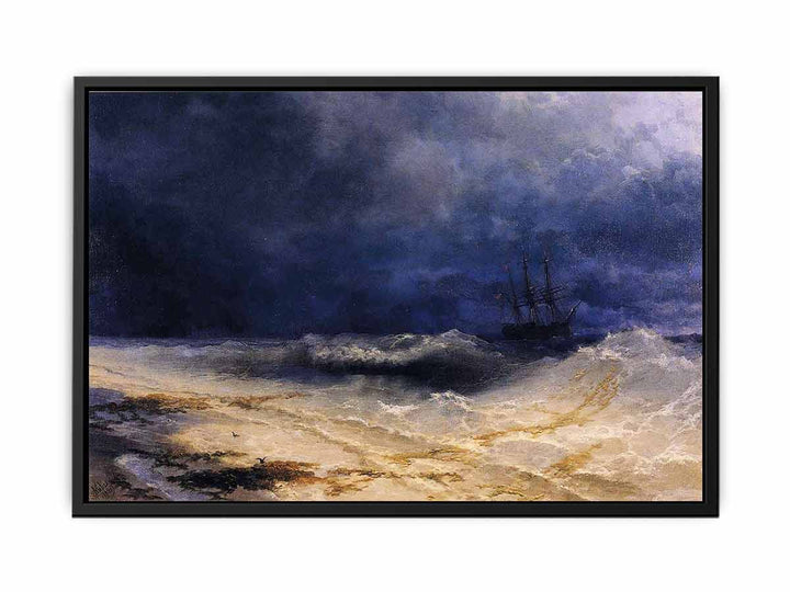 Ship in a Stormy Sea off the Coast