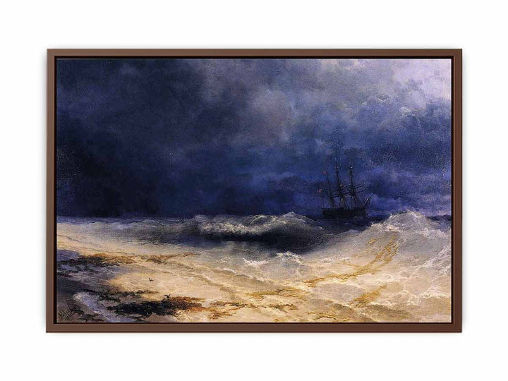 Ship in a Stormy Sea off the Coast