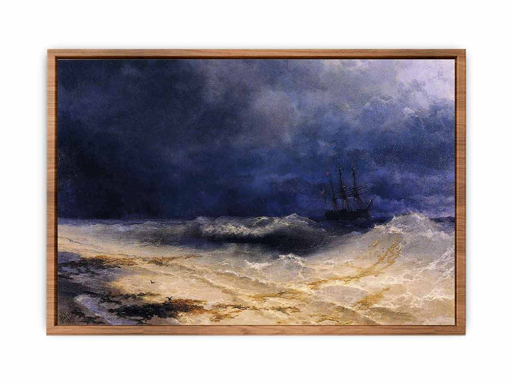 Ship in a Stormy Sea off the Coast