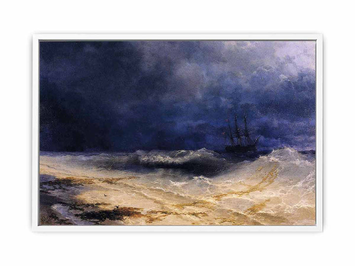 Ship in a Stormy Sea off the Coast