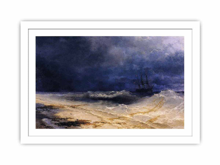 Ship in a Stormy Sea off the Coast