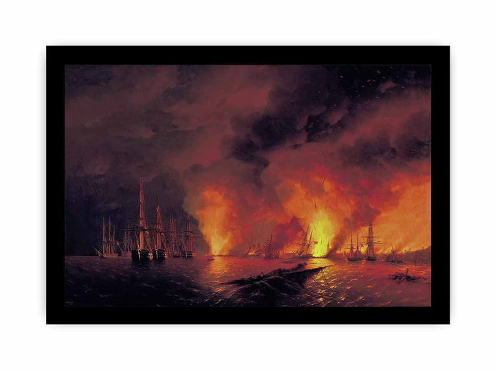 The Battle of Sinop on 18 November 1853 (Night after Battle).