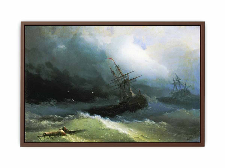 Ships at the raging sea