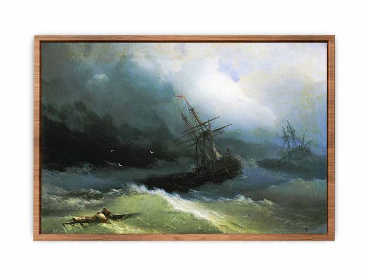 Ships at the raging sea