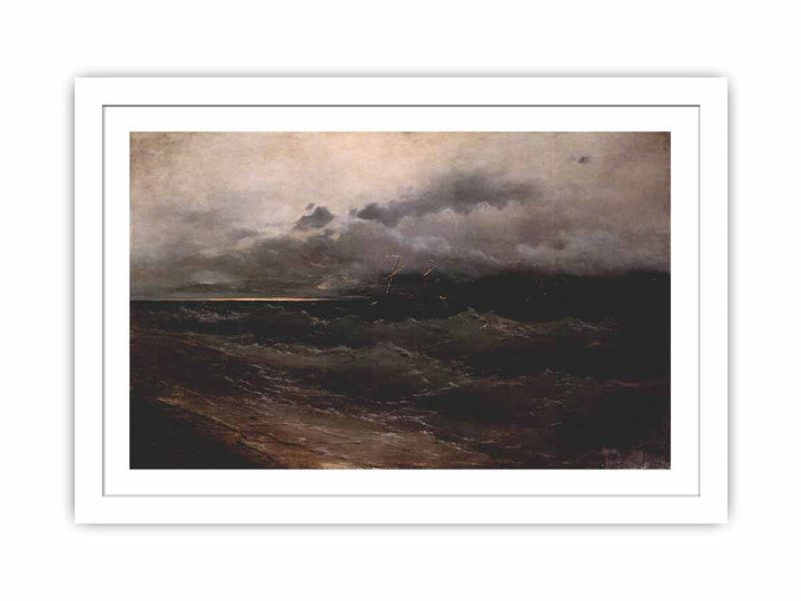 Ships on Stormy Sea, Sunrise