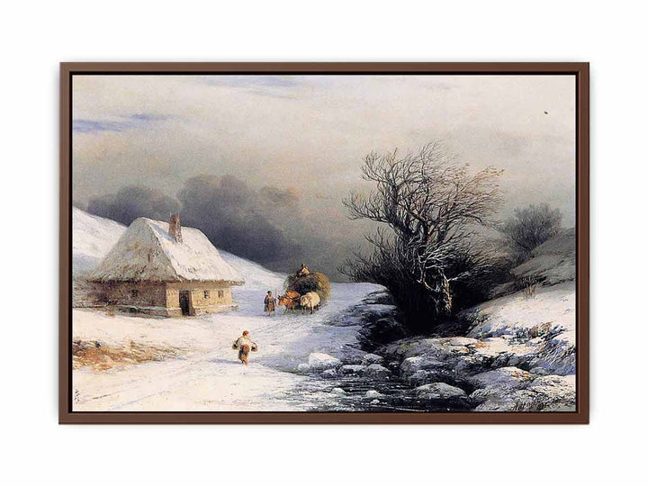 Little Russian Ox Cart in Winter