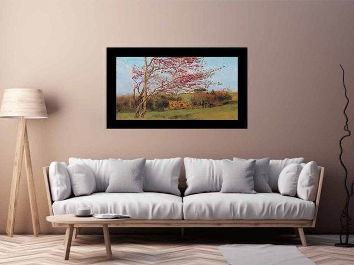 Landscape Of A Blossoming Red Almond