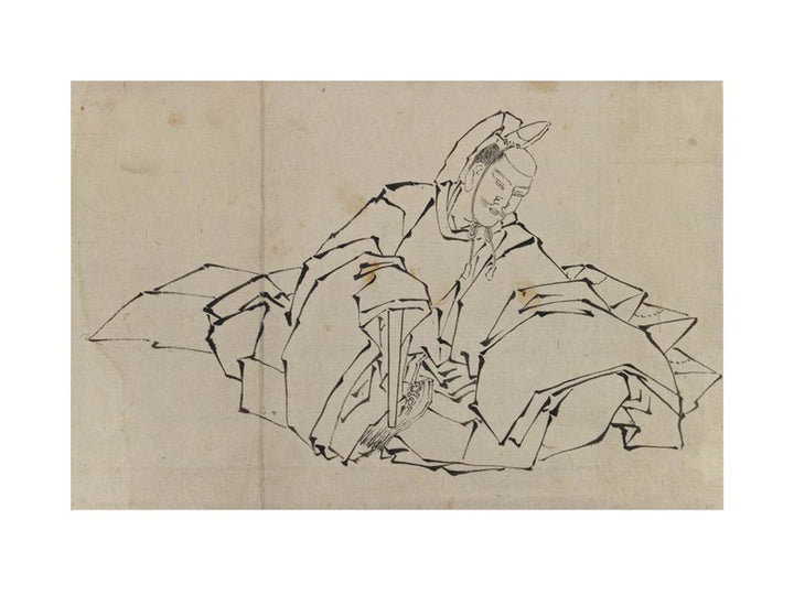 Drawing of Seated Nobleman in Full Costume