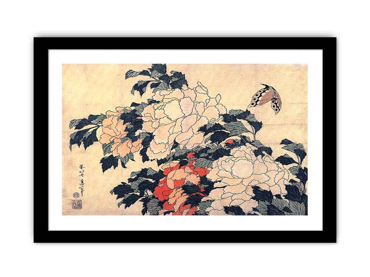 Peonies and Butterfly