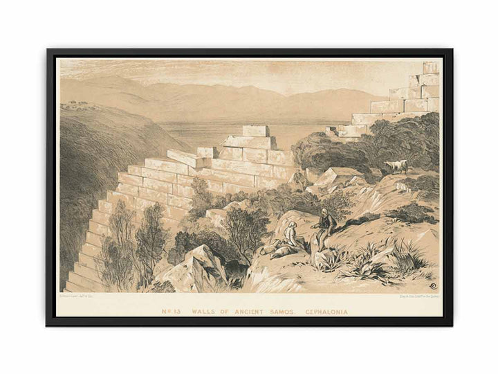 Walls of Ancient Samos - Cephalonia - Lear Edward - 1863