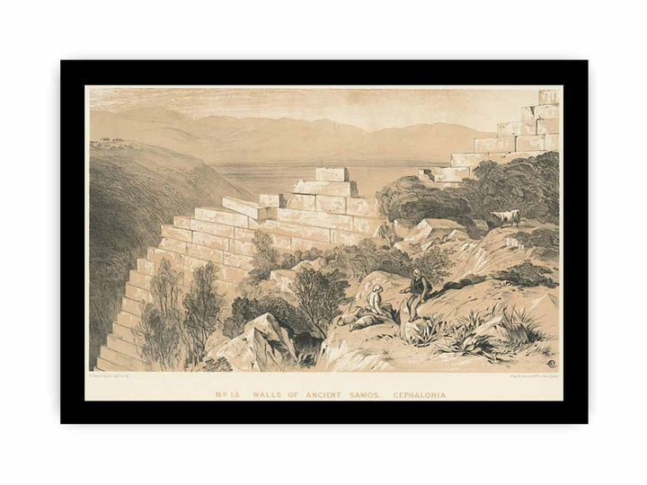 Walls of Ancient Samos - Cephalonia - Lear Edward - 1863