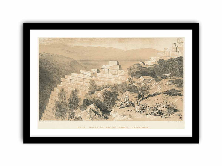 Walls of Ancient Samos - Cephalonia - Lear Edward - 1863