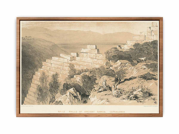 Walls of Ancient Samos - Cephalonia - Lear Edward - 1863