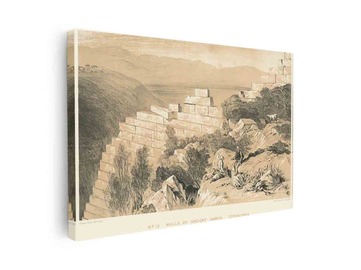 Walls of Ancient Samos - Cephalonia - Lear Edward - 1863