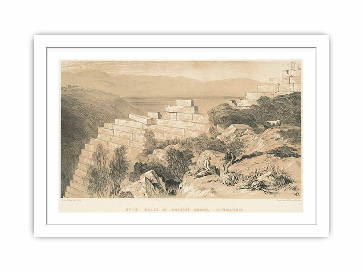 Walls of Ancient Samos - Cephalonia - Lear Edward - 1863