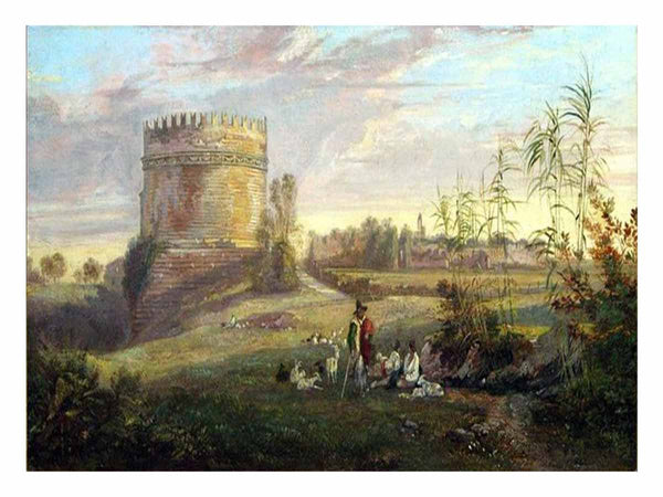 The Tomb of Cecilia Metella on the Via Appia, Rome by Edward Lear