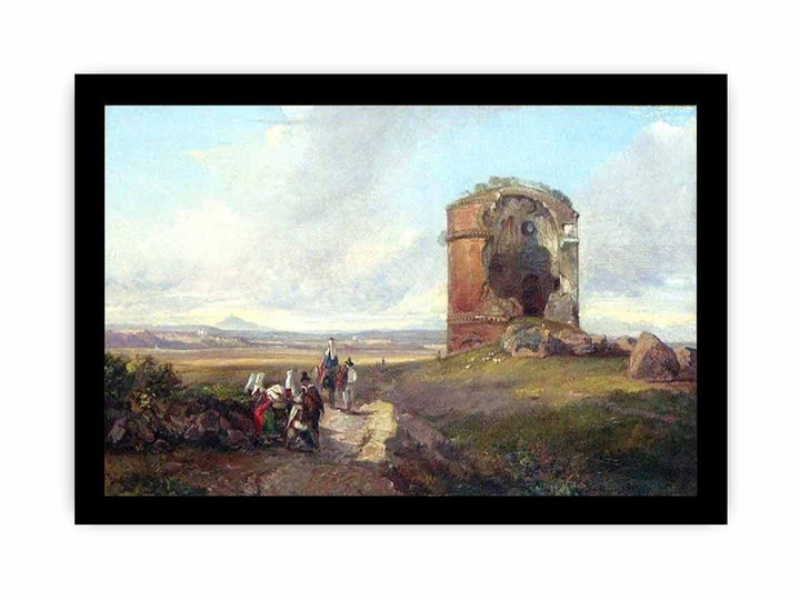 The Tor di Schiavi on the Via Labicana, Rome by François-Auguste Biard