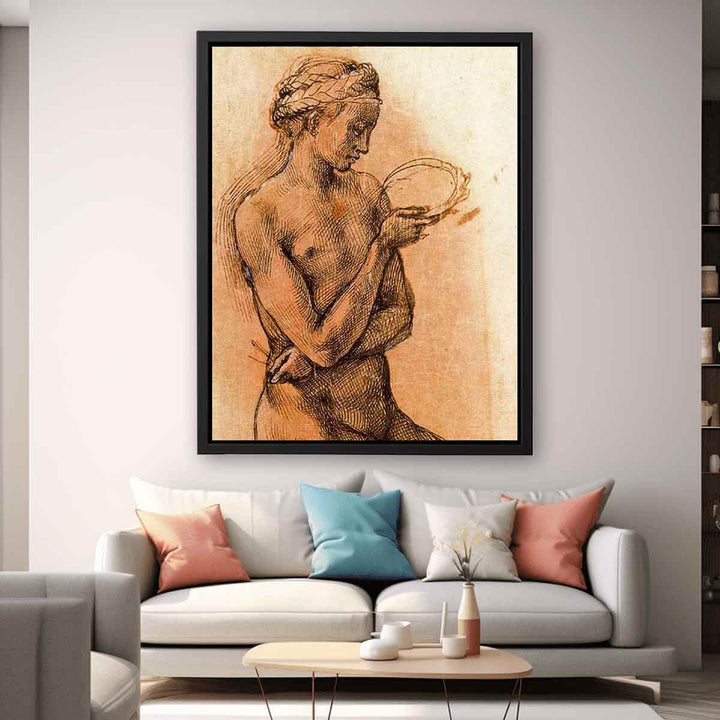 Kneeling Female Nude in Profile (recto)